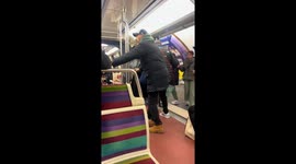 Angry passengers catch pickpocket on subway train in Paris
