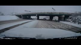 Truck Looses Control And Gets Hit By Semi-Truck