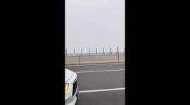Thick fog causes dozens of cars to crash on motorway in China
