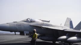 Fighter jets take off from USS Harry S. Truman warship
