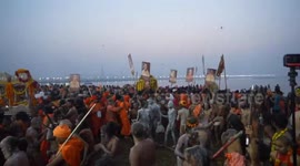 Naked India devotees continue with holy bathing festival