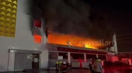 Huge fire breaks out at car parts factory in Bangkok