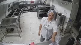 Woman Slips on Beans
