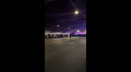 Police face-off with anti-Trump protesters in LA, California