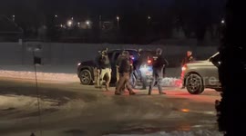 Neighbours watch as immigration cops detain suspected illegals in New York