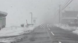 Japan: Heavy Snowfall Hits Sea Of Japan Coast