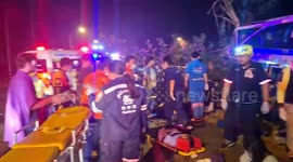 Two killed and 33 tourists injured when bus crashes in Thailand
