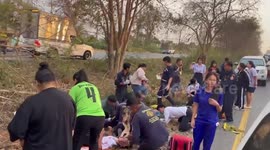 School bus crashes into tree injuring 13 pupils in Thailand