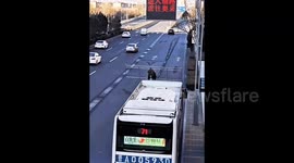 Motorcyclist carrying 6-metre-long guardrail blocks both lanes causing chaos on Chinese highway