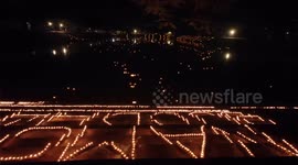 Stunning candle art displayed at Buddhist festival in northern India
