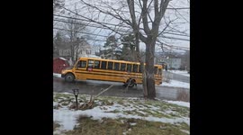 School Bus Is No Match for Icy Hill