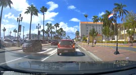 Motorcycle Rear Ends Car At Crosswalk