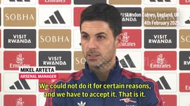 'Disappointed, but we have to accept it' - Mikel Arteta on Arsenal's lack of transfer acitvity during January