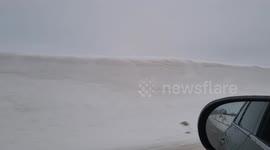 This 8-foot-high wall of snow in Canada has been targeted by graffiti artists