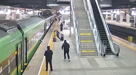 Boy, 4, rescued after falling down gap between train and platform in China