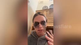 Women attempts to wipe off mascara but is left looking like Batman