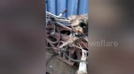 Freight train derails narrowly avoiding homes in India