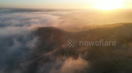 Incredible cloud inversion fog in Wiltshire, UK