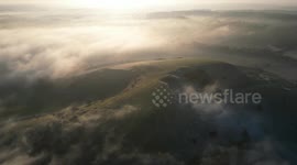 Incredible cloud inversion fog in Wiltshire, UK
