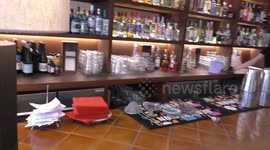 B Roll footage of the bar in the Trejo's Tacos restaurant in London
