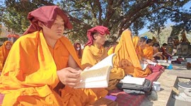 36th Nigma Monlam Chenmo Puja to wish for world peace at Mahabodhi Temple in Bodhgaya, Northern India