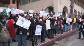 US, Los Angeles: Van Nuys Students Walk Out to Protest Anti Immigration Policies Near Van Nuys Courthouse