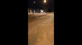 Snow Removal Crews Clearing The Sidewalk along Victoria Avenue