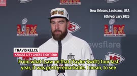 Travis Kelce full of admiration for the 'absolute machine' of girlfriend Taylor Swift's music tour