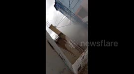 Israeli forces fire a large number of teargas canisters during a raid on the town of Tell, southwest of Nablus