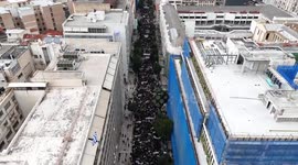 Greece: Students march for justice for the train crash in Tempi two years ago