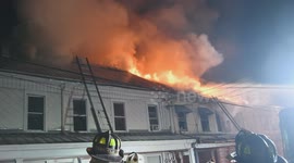 Dramatic 6 homes lost in 2nd Alarm rowhome blaze, Shamokin, Pennsylvania