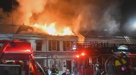 Dramatic 6 homes lost in 2nd Alarm rowhome blaze, Shamokin, Pennsylvania