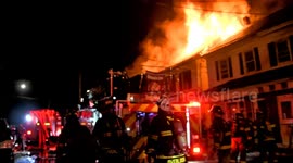Dramatic 6 homes lost in 2nd Alarm rowhome blaze, Shamokin, Pennsylvania