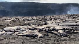 Geologists visit Kilauea volcano crater to collect lava samples