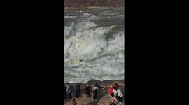 Magnificent cascade spectacle of Hukou Waterfall in China