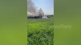 Indian Air Force fighter jet crashes in field