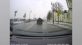 Car trying to overtake tanker has a near miss at junction