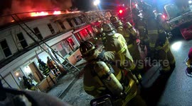 Dramatic 6 homes lost in 2nd Alarm rowhome blaze, Shamokin, Pennsylvania