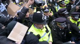 Protesters rally in London against China's 'super-embassy' plan, London, UK