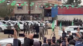 Hamas releases three Israeli hostages in central Gaza