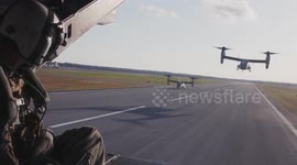 US: Marine Corps Jets and Ospreys Roar Over New Orleans Ahead of Super Bowl LIX