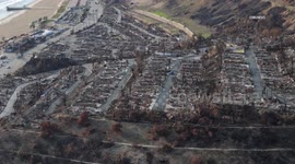 US, Los Angeles: Pacific Palisades Palisades Wildfire Damage Aerials