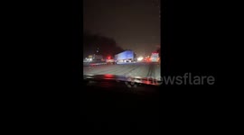 US: Jackknifed Tractor Trailer Spotted On Snowy Interstate 78 In New Jersey