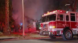 US, Los Angeles: South Pasadena Residential Fire