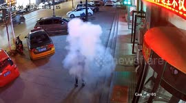 Woman left 'seeing stars' as firecracker she lit explodes at her feet