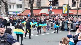 France: Folk dance celebrating Chinese New Year in Paris, France