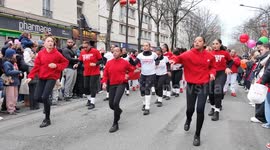 France: Attractive dance of young girls in Paris