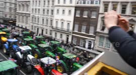 Whitehall brought to standstill by 100s of tractors as protesting farmers descend on London