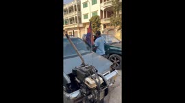 Hilarious modified car takes to roads in Cambodia
