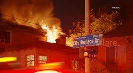 US, Los Angeles: East Los Angeles Residential Fire